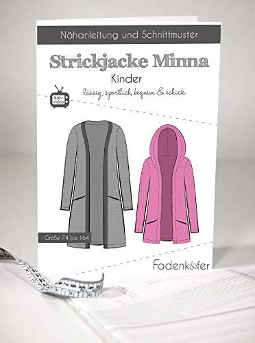 Schnittmuster Fadenkäfer Strickjacke Minna-Kinder Gr.74-164 Papierschnittmuster von Stoffe Werning