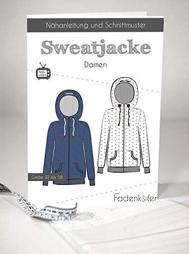 Fadenkäfer Sweatjacke Damen - Schnittmuster: Damen, Größe 32-58, Schwierigkeitsgrad: leicht, Marke: Fadenkäfer von Stoffe Werning