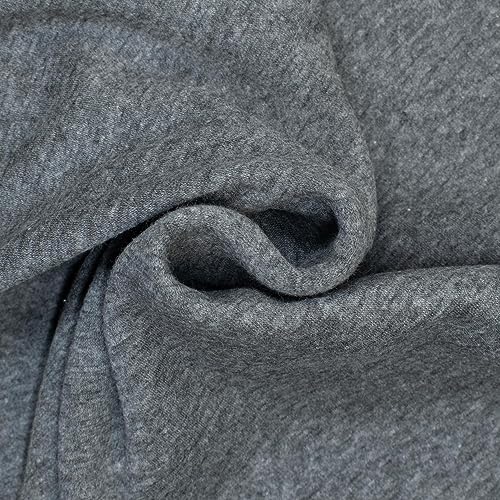 Stoffe Werning Alpenfleece meliert anthrazit, 60% Baumwolle 40% Polyester, Grau, Polyester/100%, Einfarbig, Fleece, Stoffe, Handwäsche, 155 cm von Stoffe Werning