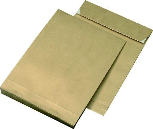 50 x braune Faltentaschen DIN B4 250× 353 mm 130g Versandtaschen selbstklebend ohne Fenster - Versandtaschen B4 mit 4 cm Bodenfalte - Versandtüten Brief-Kuverts große Umschlagtaschen (1000) von Stofftreff Santi