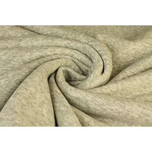 Alpenfleece "SUSAN" Kuschelfleece-0,5 m Schritte-Meterware-Winterfleece-Decken, Mäntel, Patchworkstoff-Breite ca.155 cm-360g/qm-35 Farben (Grau meliert-024-SUSAN) von Stofftreff Santi