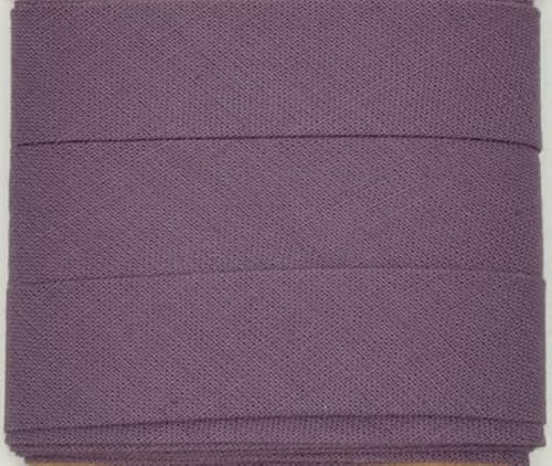 Baumwoll-Schrägbänder-Uni-ca. 20 mm Breite x 3 Meter Länge- in 28 Farben Einfassband gefalzt (Mauve) von Stofftreff Santi