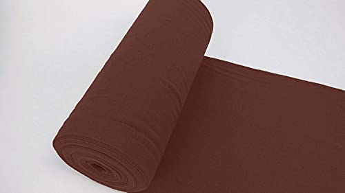 Bündchenstoff-LUC von Stofftreff Santi®-35-er Schlauchware-25 cm Schritte-Meterware-16 Farben UNI-dehnbarer, elastischer Bündchenstoff (Dunkel Bordeaux-819) von Stofftreff Santi