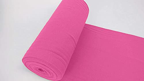 Bündchenstoff-LUC von Stofftreff Santi®-35-er Schlauchware-Polster-Bezugs- & Kleiderstoff-25 cm Schritte-Meterware-122 Farben UNI-dehnbarer, elastischer Bündchenstoff (Fuchsia-17-LUC) von Stofftreff Santi