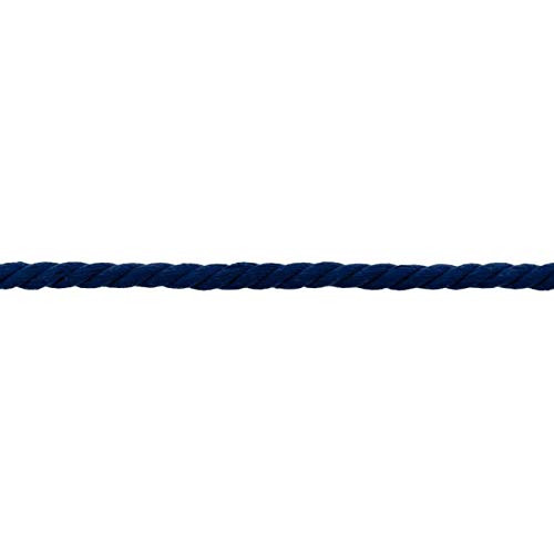 Gedrehte/Geflochtene Baumwollkordel-50 cm Schritte-Meterware-8 mm Stärke-18 verschiedene Farben (Marine) von Stofftreff Santi