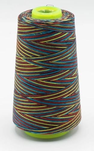 Overlockgarn Multicolor 2700m 100% Polyester Regenbogenfarben Nähgarn Allesnäher (113) von Stofftreff Santi