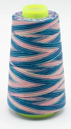 Overlockgarn Multicolor 2700m 100% Polyester Regenbogenfarben Nähgarn Allesnäher (115) von Stofftreff Santi