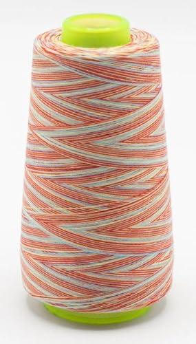 Overlockgarn Multicolor 2700m 100% Polyester Regenbogenfarben Nähgarn Allesnäher (117) von Stofftreff Santi