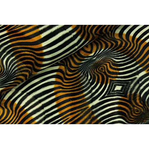 Sanftes Fellimitat, Kuh, Zepra, Tiger, Gazelle, Giraffe, Jaguar, Fantasifell-ca. 155 cm breit-50cm Schritte-Meterware-8 verschiedene Tiermotive (Fantasie Tiger-13) von Stofftreff Santi