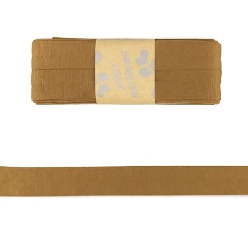 Viskose-Schrägbänder-Uni-ca. 20 mm Breite x 3 Meter Länge-48 Farben (Dunkel Camel-187149) von Stofftreff Santi
