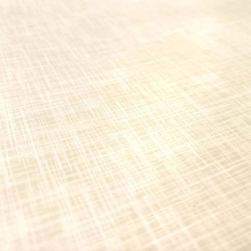 Wachstuch beschichtete Tischdecke 0,5m - Wasserdicht Abwischbar Öko-Tex Dekostoffe Tischdecke Meterware (Gestrichelt Beige) von Stofftreff Santi