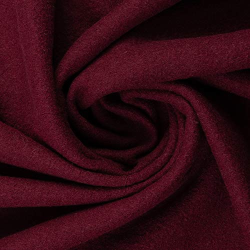 Weicher Walkloden/Walkstoff MERINO by Swafing® von Stofftreff Santi®-100% gekochte Schurwolle vom Merinoschaf-0,5 m Schritte-Meterware (Bordeaux-937-merinos) von Stofftreff Santi