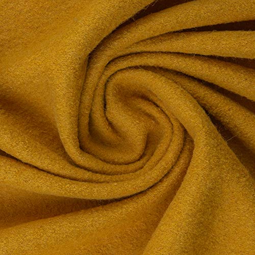 Weicher Walkloden/Walkstoff MERINO by Swafing® von Stofftreff Santi®-100% gekochte Schurwolle vom Merinoschaf-0,5 m Schritte-Meterware (Senf-313-merinos) von Stofftreff Santi