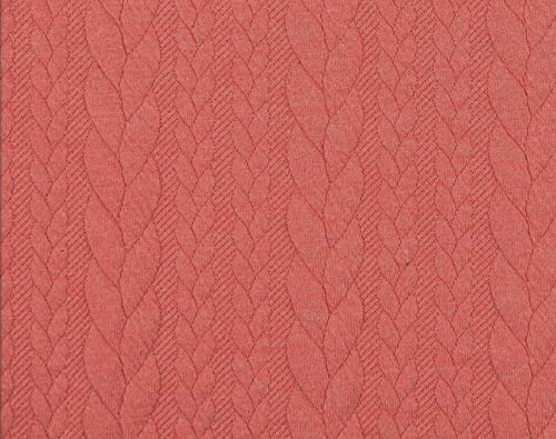 Zopfstrick Jacquard Jersey 0,5m Strickstoffe Winterstoffe - Stoffe Meterware (Lache) von Stofftreff Santi