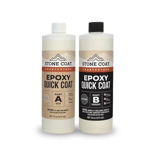 Quick Coat Epoxidharz-Set (1 Quart), 2-teilig, farbbar, schnellhärtend, für 3D-Objekte, Becher und Versiegeln von Holz Ideal für die Herstellung von Geoden, Kunst, Handwerk und mehr. von Stone Coat Countertops