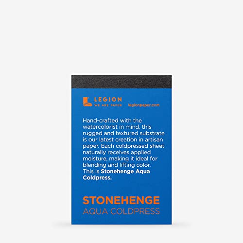 Legion Stonehenge Aqua Mini Artist Pad, 2.5 by 3.5 Inches, White Coldpress Paper, 10 Sheets (L21-SQC140WH23) von Stonehenge