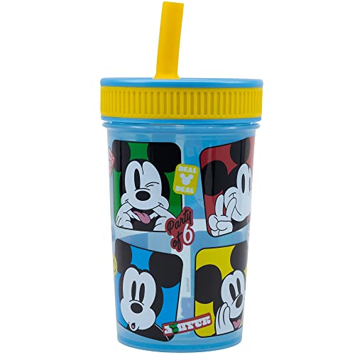 Stor WIEDERVERWENDBARER KINDERBECHER MIT SILIKONSTROHHALM 465ML | MICKEY MOUSE FUN-TASTIC von Stor