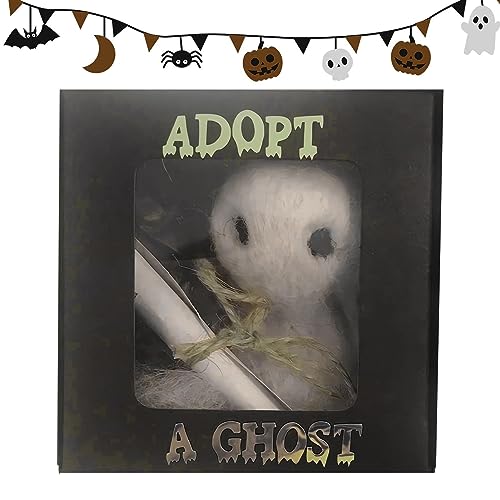 Adopt A Ghost Ornament | Taschengeist Halloween Deko | Niedliche Filz Geister Puppen Geschenkbox mit Schriftrolle | Taschengeist Spielzeug, Room Deko, Jungen und Mädchen von Storaffy