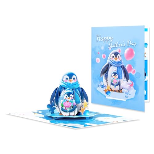 Storage Bag 3D Penguins Popup Karte Für Geburtstag Muttertag Valentinstag Dank Bei Ihnen Mit Umschlag Und Abnehmbarem Notiz Set von Storage Bag