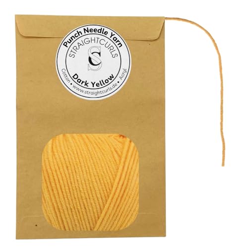 StraightCurls Punch Needle Yarn - Ideale Garn für Punch Needling, grobes Sticken oder Häckeln - Baumwoll-Acryl-Mischung (White) von StraightCurls