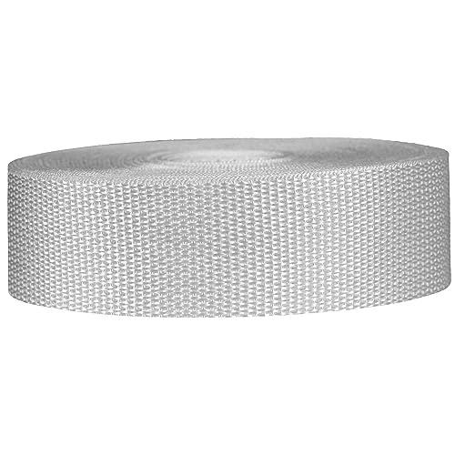 Strapworks WSR-PRO-LWP-112-25Y-WHT Polypropylene Webbing Poly Strapping für Outdoor DIY Gear Repair Pet Collars Crafts-3,8 cm x 23 Meter, (PP), Weiß, 1.5" x 25 yard, 75 Fuß von Strapworks