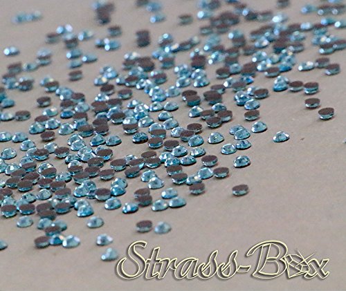 Hotfix 2CUT Strasssteine SS10 Aquamarine 500-70000 Menge wählbar 1.000 von Strass-Box 2Cut