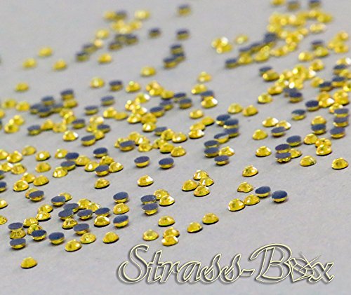 Hotfix 2Cut Strasssteine SS10 Citrine 500-70000 Menge wählbar Gelb 2.500 von Strass-Box 2Cut