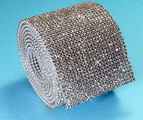 Hotfix Crystal Mesh Strassband SS6 Borte zum aufbügeln, Strasssteine, Breite wählbar, Mind. 1,15m lang 24reihig = 55mm x ca. 1150 mm von Strass-Box Bänder Hotfix