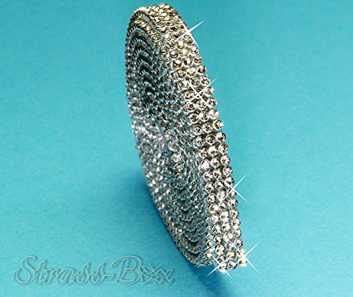 Hotfix Crystal Mesh Strassband SS6 Borte zum aufbügeln, Strasssteine, Breite wählbar, Mind. 1,15m lang 3reihig = 7mm x ca. 1150 mm von Strass-Box Bänder Hotfix