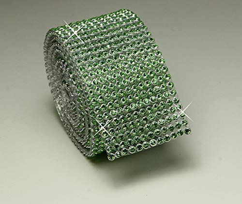 Hotfix Light Peridot/hellgrün Mesh Strassband SS8 Borte zum aufbügeln, Strasssteine, Breite wählbar, Mind. 1,15m lang 12reihig / 39mm x 1150mm von Strass-Box Bänder Hotfix