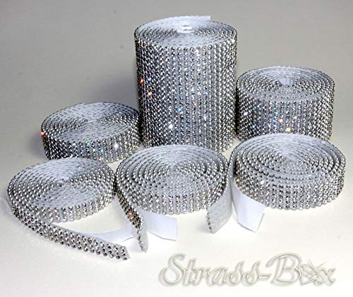 Crystal Mesh Strassband SS8 Borte SELBSTKLEBEND Breite wählbar 1,15cm lang von Strass-Box Bänder selbstklebend