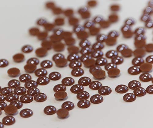 Hotfix Ceramic Stones Brown 5mm Stück wählbar Hochzeit Halbperlen Strass Braun 50 von Strass-Box Ceramic Stones