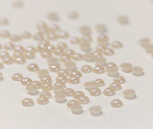 Hotfix Ceramic Stones Creme 5mm Stück wählbar Strass Halbperlen Hochzeit Nature 1000 von Strass-Box Ceramic Stones