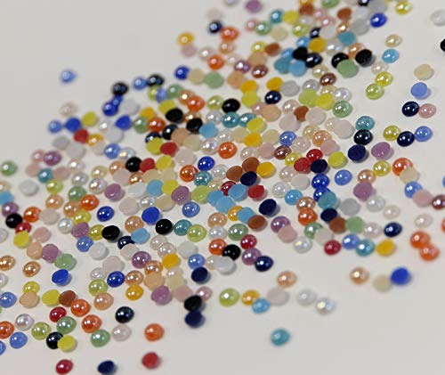 Hotfix Ceramic Stones FARBMIX 3 mm Bunt Strass Halbperlen Hochzeit 2500 von Strass-Box Ceramic Stones