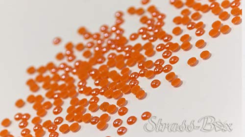 Hotfix Ceramic Stones ORANGE 4mm Stück wählbar Strass Hochzeit Halbperlen 250 von Strass-Box Ceramic Stones