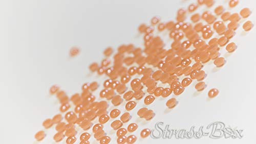 Hotfix Ceramic Stones Peach 4mm Stück wählbar Strass Halbperlen Hochzeit 500 von Strass-Box Ceramic Stones