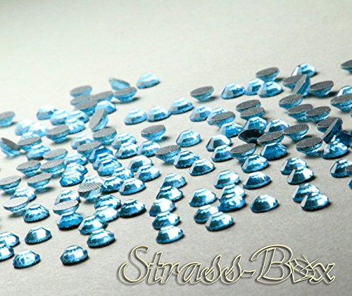 Hotfix DMC Strasssteine Aquamarine SS20 Stückzahl wählbar AAA Strass blau 1000 von Strass-Box DMC Basic