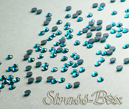 Hotfix DMC Strasssteine Blue Zircon SS10 Stückzahl wählbar AAA Qualität Türkis 5000 von Strass-Box DMC Basic