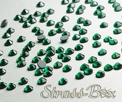 Hotfix DMC Strasssteine Emerald Grün SS20 Stückzahl wählbar Strass Glitzersteine 250 von Strass-Box DMC Basic