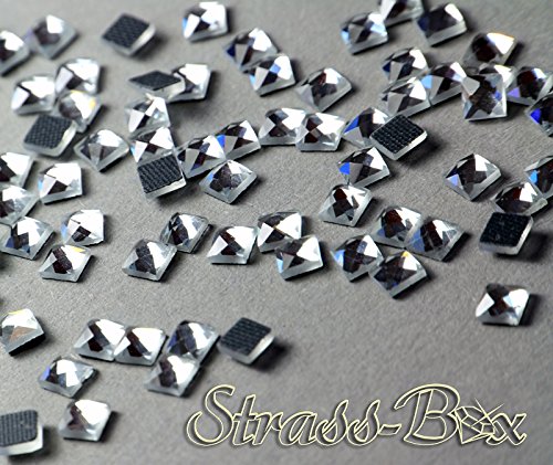 Hotfix DMC Quadrat Crystal 4x4 mm Stückzahl wählbar Glas Formen Strasssteine 100 von Strass-Box DMC Formen