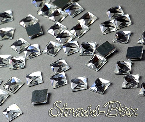 Hotfix DMC Quadrat Crystal 8x8 mm Stückzahl wählbar Glas Formen Strasssteine 50 von Strass-Box DMC Formen