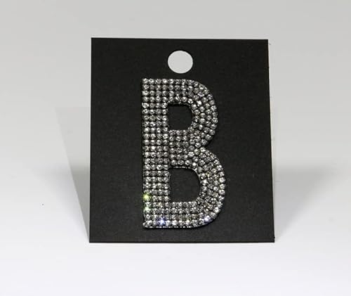 Strass-Box Buchstabe/B/Glitzer Patches 5cm 2" Zoll zum Aufbügeln Crystal Spitzboden Point Back von Strass-Box