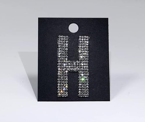 Strass-Box Buchstabe/H/Glitzer Patches 7,2cm 3" Zoll zum Aufbügeln Crystal Spitzboden Point Back von Strass-Box