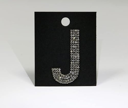 Strass-Box Buchstabe/J/Glitzer Patches 5cm 2" Zoll zum Aufbügeln Crystal Spitzboden Point Back von Strass-Box