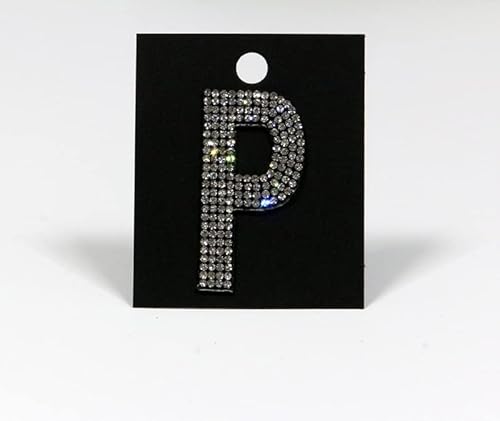 Strass-Box Buchstabe/P/Glitzer Patches 5cm 2" Zoll zum Aufbügeln Crystal Spitzboden Point Back von Strass-Box