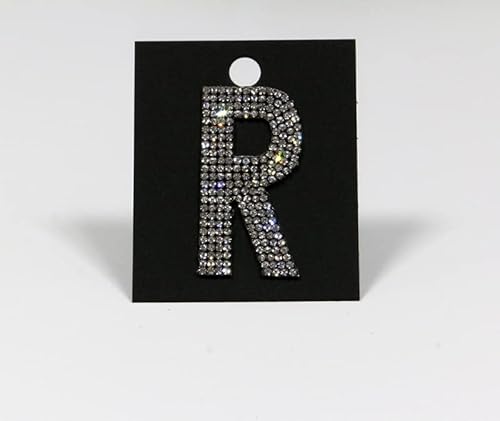 Strass-Box Buchstabe/R/Glitzer Patches 5cm 2" Zoll zum Aufbügeln Crystal Spitzboden Point Back von Strass-Box