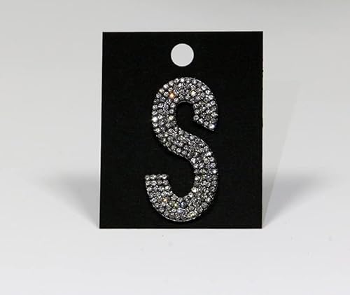 Strass-Box Buchstabe/S/Glitzer Patches 7,2cm 3" Zoll zum Aufbügeln Crystal Spitzboden Point Back von Strass-Box