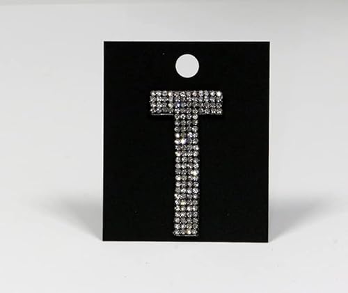 Strass-Box Buchstabe/T/Glitzer Patches 7,2cm 3" Zoll zum Aufbügeln Crystal Spitzboden Point Back von Strass-Box