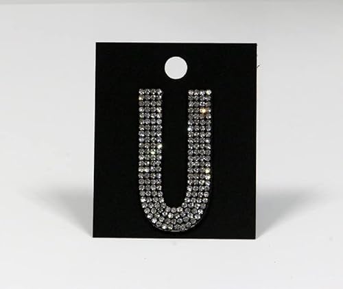 Strass-Box Buchstabe/U/Glitzer Patches 7,2cm 3" Zoll zum Aufbügeln Crystal Spitzboden Point Back von Strass-Box