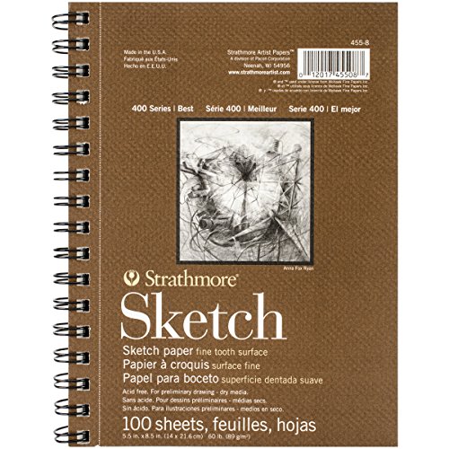 Pro-Art Strathmore 455800 Skizzen-Papier, Spiralblock, 14 x 21,6 cm, 100 Blatt von Strathmore